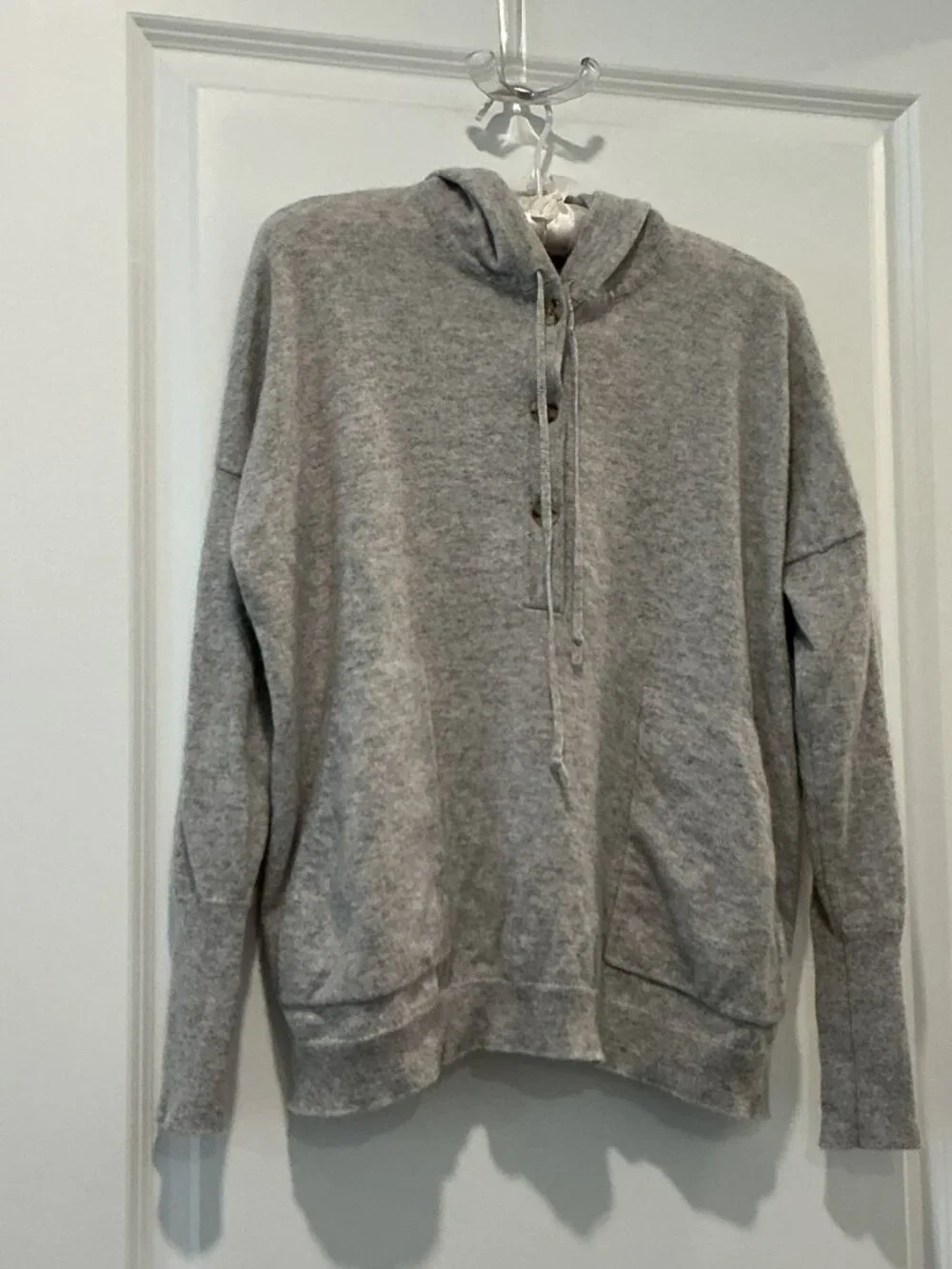 J. Crew Grey Everyday Cashmere Pullover Hoodie